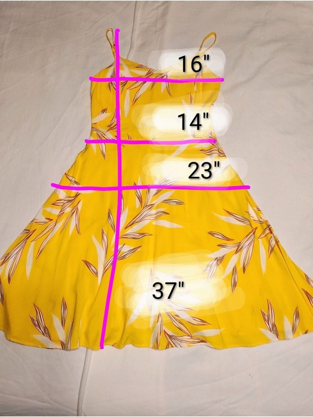 Apt 9 Yellow Floral Spaghetti Strap Fit And Flare Mini Dress Medium - Picture 9 of 9